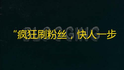 “疯狂刷粉丝，快人一步，大招已上线！”