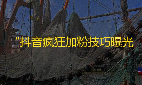 “抖音疯狂加粉技巧曝光，看这里如何快速成为达人！”