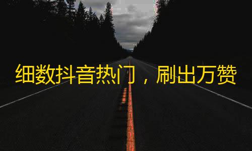 细数抖音热门，刷出万赞关注。